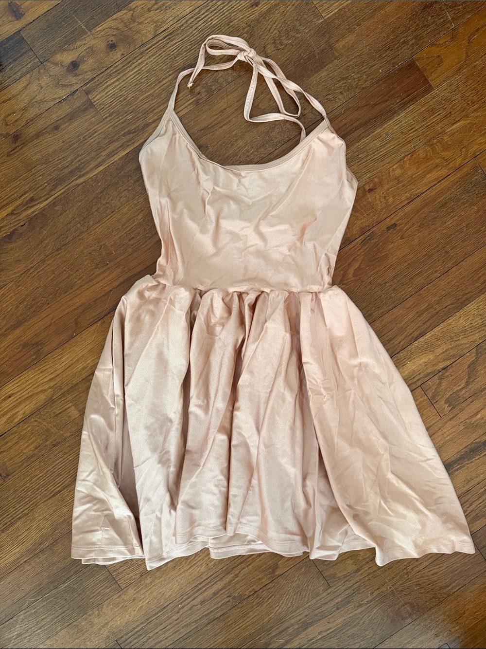 American Apparel Nude Halter Skater Dress